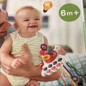 Montessori Toddler Baby Silicone Pull String Sensory Learning Activity Toy Gift